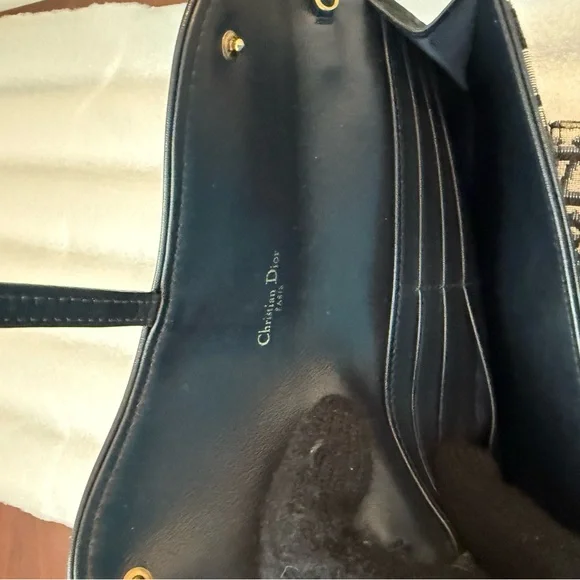 SOLD 🎉 Blue Christian Dior Oblique Jacquard Saddle Pouch with Chain WOC - Picture 10 of 14